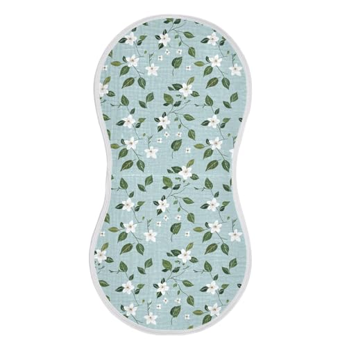 Small Flowers Cotton Baby Muslin Burp Cloths Easy Care Milk Spit Up Cloth for boy and Girl Set of 2, 22x11in2