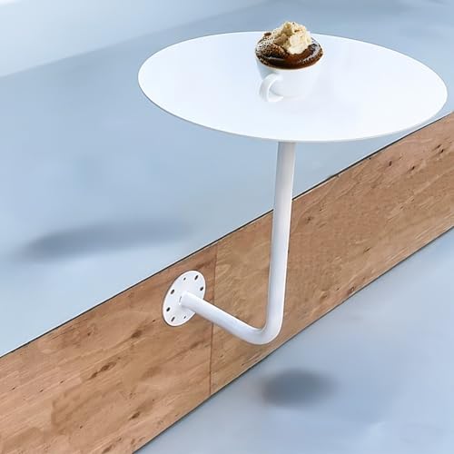 Table basse ronde murale moderne avec pieds métalliques robustes - 3