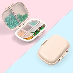 ACWOO Pill Box Organizer, 1 stuks draagbare medicijnopbergdoos met 8 compartimenten, pillendoosje Pillendispenser voor vitamines, levertraan, supplementen en medicijnen voor reizen en werk