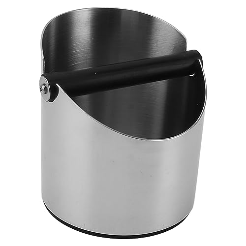 WGFOIP Large Capacity Coffee Knock Box, Stainless Steel Coffee Grounds Bin with Antislip Base for Espresso Machine Barista Use