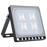 20W LED Flood Light, Sararoom 2000 Lumen 3000K (Warm White) IP65 Waterproof Ultra-Thin Outdoor Security Lights Garden LED Garage Industrial Lighting Super Bright Floodlight, No Plug