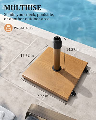 Sombrilla de patio base con ruedas de 42 libras para soporte resistente al viento en balcón 5