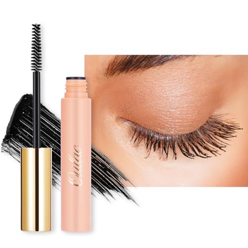 Oulac Mascara, Wimperntusche Wasserfest Schwarz, Schwarze Wimperntusche für Länge und Volumen, für Empfindliche Augen, Wischfest, Klumpenfest, Vegan Formel