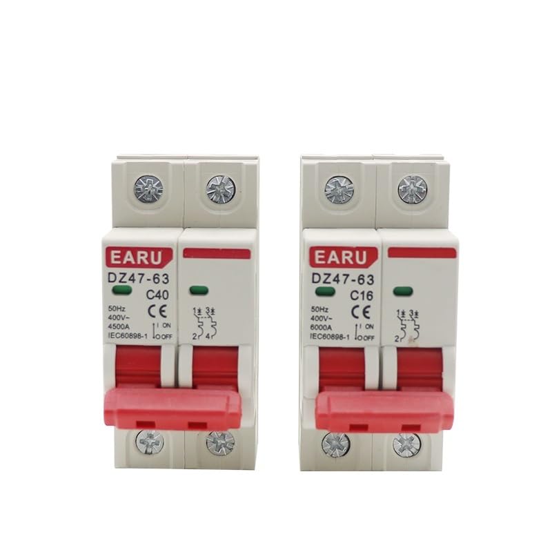 Lot de 10 mini-disjoncteurs C45N 2P 400V pour rail DIN de tableau électrique - 6