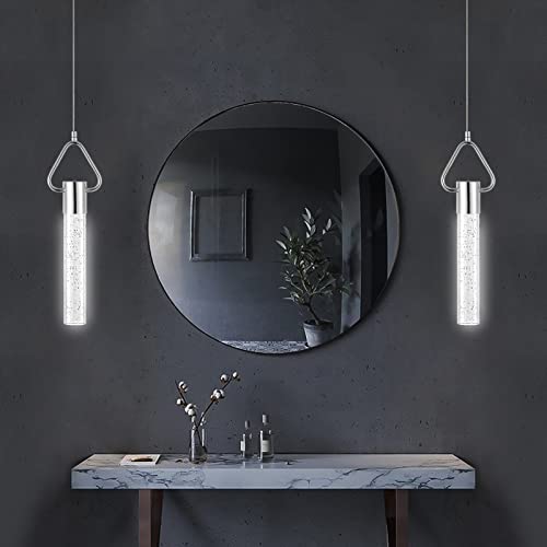 Mateyrie Pendant Light Fixtures Pendant Light Led Modern Kitchen Island Lighting Fixtures Chrome Crystal Hanging Lights Bubble Pendant Lighting 8W Triangle #TOP5