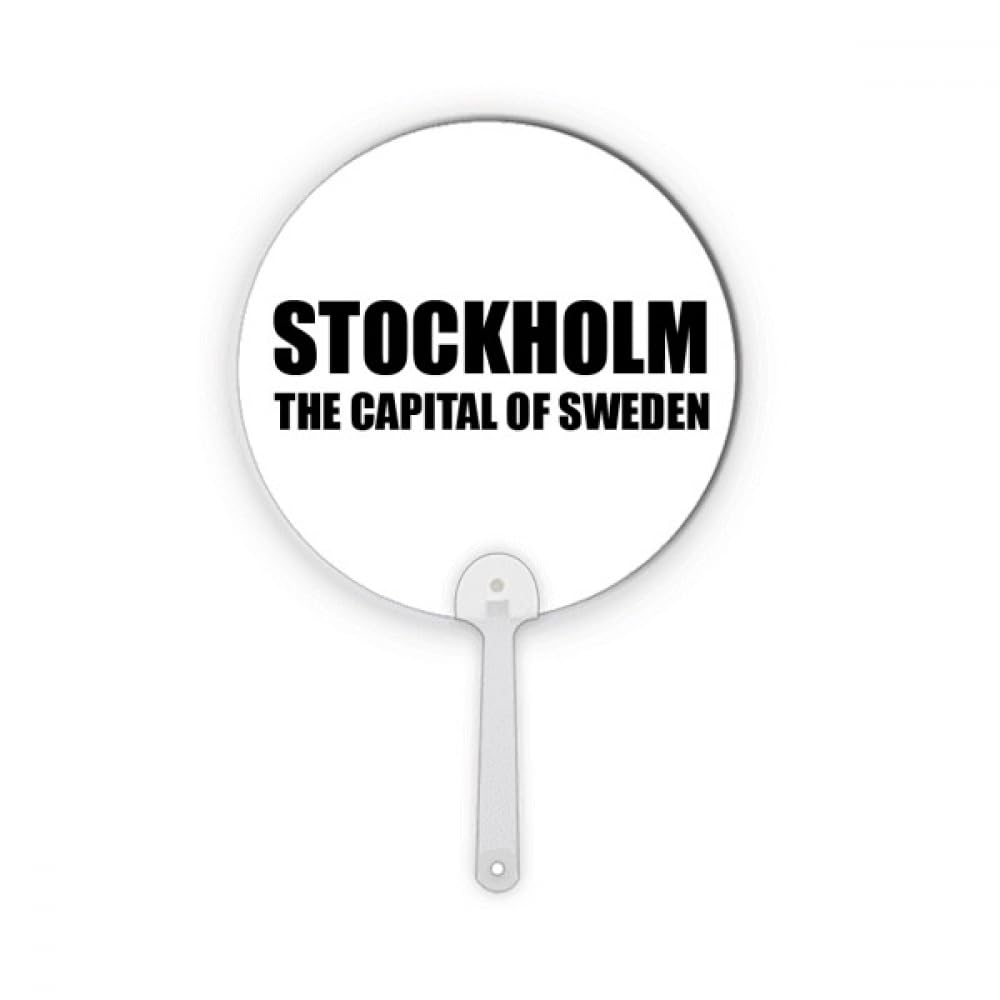 Décoration d'éventail rond en plastique Stockholm capitale de la Suède pour intérieur
