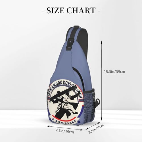 Mochila de bandolera con diseño de taekwondo para viaje miniatura 3