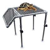 MinrzPet Turtle Tank Accessories, Plastic Basking Platform with Ramp and Suction Cups, Turtle Dock, Basking Platform for Aquatic Turtles, Tortoise Habitat Aquarium Accessories