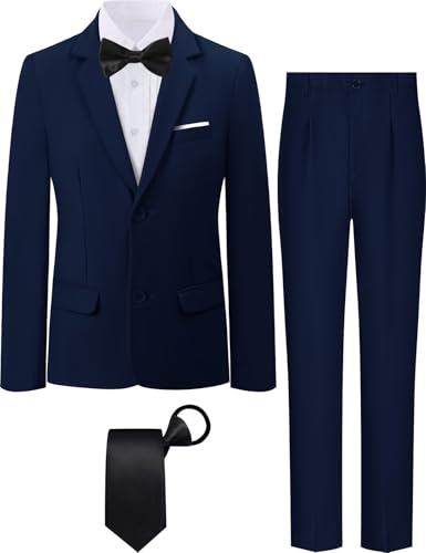 Ensemble de smoking garçon 5 pièces avec veste et pantalon pour enfant de 6 à 16 ans