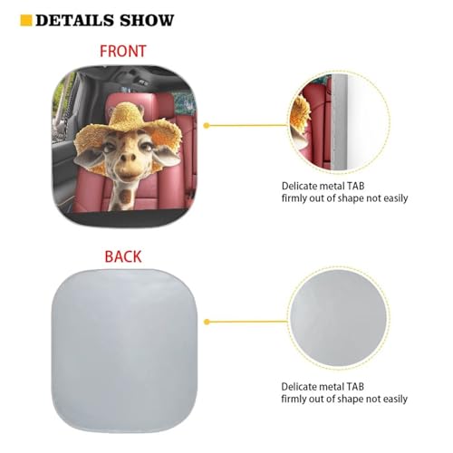 Image of Giraffe Front Windshield Sun Shade Reflect UV Sun and Heat Foldable 2-Piece Car Windshield Sunshades Interior Accessories Sun Protection Universal Vehicle Accessories