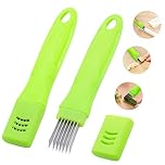 TACYKIBD Spring Onion Slicer, Green Onion Knife with Lid and 7 Stainless Steel Blades, Onion Chopper Vegetable Cutter for Green Onion Cucumber Kiwi Potato, Multi-Functional Kitchen Gadgets