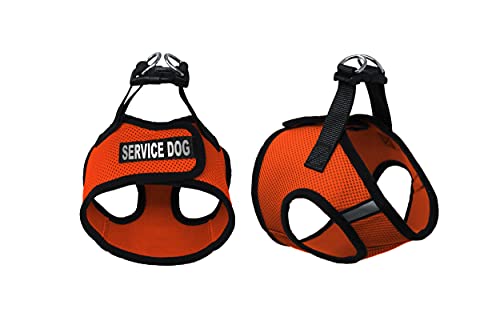 Dogline Boston Step In Mesh Dog Harness With Service Dog Patch No Choke Pet Vest Soft Gentle Padded Chest Halter For Puppies Small Medium And Large Dogs 12 To 14 Inches Girth Orange #TOP30
