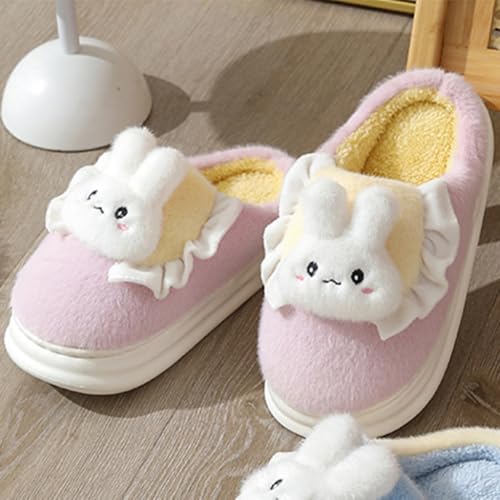 Bunny Slippers for Women Fuzzy Cute Animal Fuzzy Memory Foam Cotton Anti-Skid Thick Rubber Sole Rabbit Head Home Shoes Indoor Outdoor3