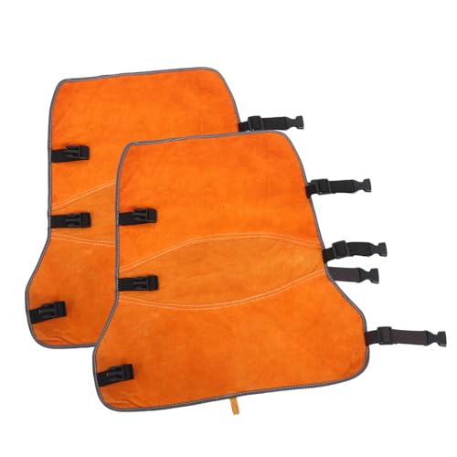 NULYLU 1 Pair Welding Knee Pads Household Work Kneepad Welding Leg Protector Welding Spat Welding Leg Cover Knee Brace Anti-scald Leg Covers Yellow Beef Split Skin
