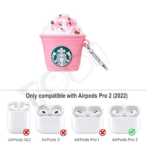 Image of YODI Case Cover for Airpods Pro|Pro 2|Airpods Pro 3|Airpods 4 Pouch, Silicone Cases with Cleaner Kit 360 Drop Protection,Shock-Resistant (Pink COFFIE, Airpods 4)