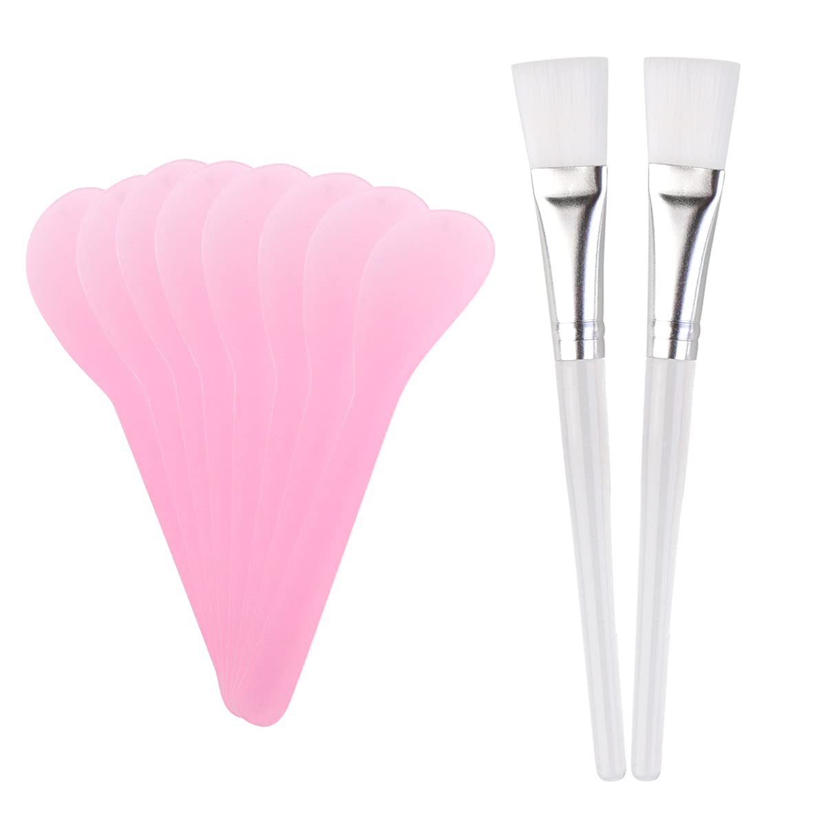 Nyamah Sales 8pcs Cosmetic and Waxing Spatulas with 2PCS Facial Mask Brushes Applicator for Home and Salon Beauty Tool Random Color-image-3