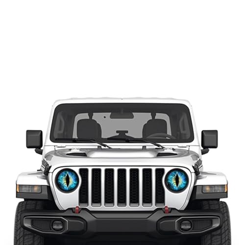 Image of 2PCS Beast Eyes Decals, 3D Stereo Eyes Headlight Stickers, Jeep Stickers Round Headlight Eye Decal,Funny Decals Body Window Bumper Decoration Compatible with Car Truck Jeep Wrangler(Blue)