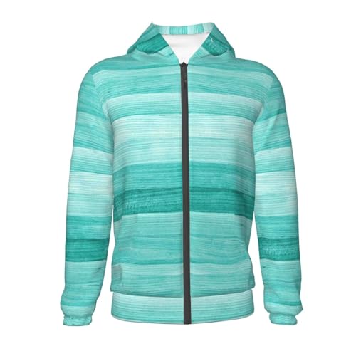 Teal Turquoise Kids Pullover Hoodies Boys Zip Up Sweatshirts Girls Athletic Clothes with Pocket2