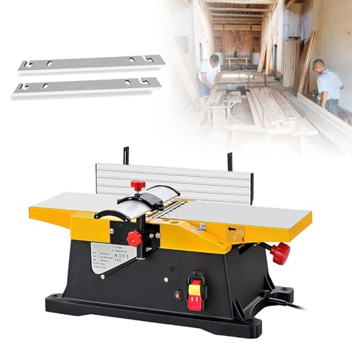 Regruesadora multifuncional de 1800 W para carpintería, regruesadora de banco de 6 pulgadas, 12 000 RPM/min, cepilladora de banco de alta resistencia para corte de madera, cepilladora de espesor.