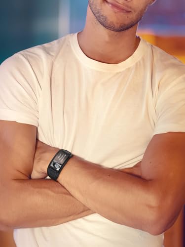 Custom Picture Leather Bracelet, Personalized Photo Name ID Identification Wristband Memorial Bracelet Gift for Men and Women4