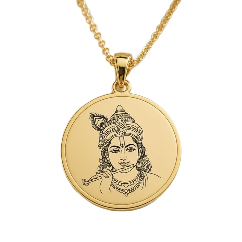Collier Krishna argent 925 chaîne 45cm bijou mixte fait main LKD_EGP_00688