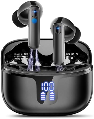 Cuffie Bluetooth, Auricolari Bluetooth 5.3 con HD Mic Stereo HiFi...