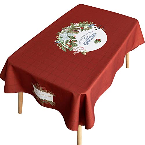 Tovaglia natalizia rettangolare tovaglia tovaglia impermeabile lavabile tovaglia antimacchia per interni ed esterni decorazioni da tavola per feste di Natale