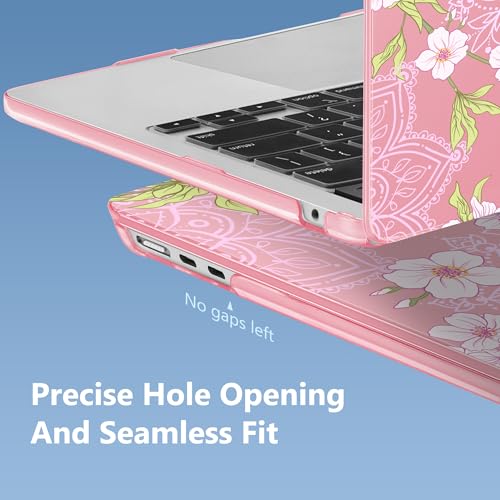Image of Mektron Case for 2026 MacBook Air 13-inch M5 Laptop A3449 with 13.6-inch Liquid Retina Display, 2025 2024 2022 M4 /M3 /M2 MacBook Air 13 inch Hard Shell Cover, Model A3240 A3113 A2681, Blossom Sakura-Pink