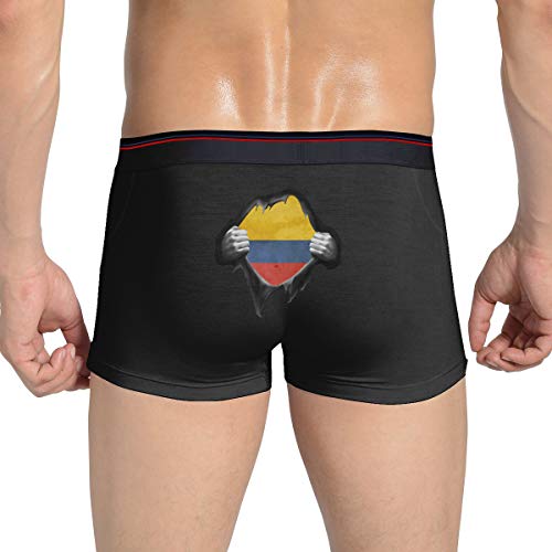 Columbia Flag Proud Printed Mens Casual Boxer Briefs Breathable Underwears Black