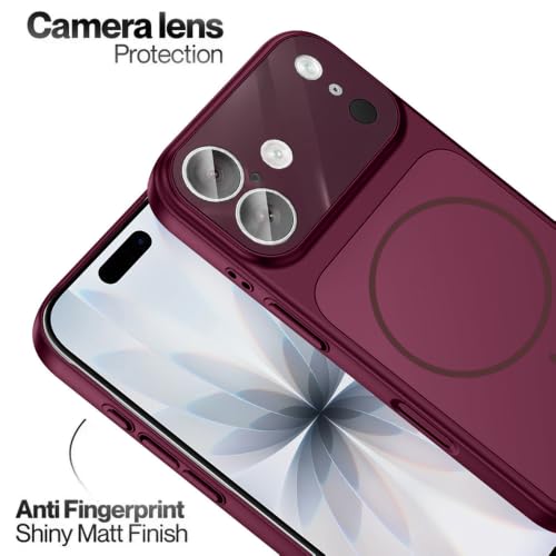 Image of SHINESTAR Converter Case for iPhone 17 | Premium Protective Mag-Safe Cover | iPhone 18 Pro / 18 Pro Max Series Style Design | in-Built Camera Guard | Wireless Charging Compatible - Maroon Red