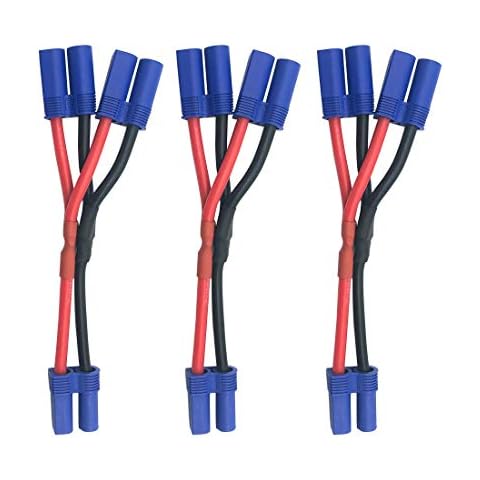 3pcs EC5 Plug Parallel Battery Connector Cable EC5 Connector Style Parallel Y-Harness for DJI Phantom Quadcopters Multirotors RC LiPo Battery Cover