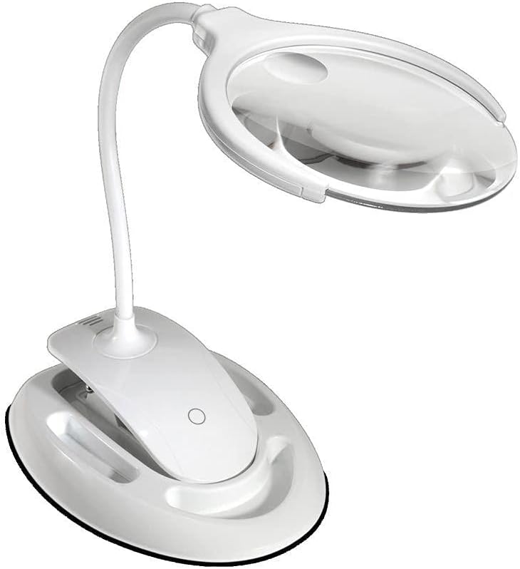 Enkay 2 in 1 Magnifier Lamp with LED Light Desk or Clamp-on 3 and 8 Diopter Rechargeable