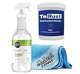 Tenax TeRust Rust Remover 8 oz - Remove Rust Stains Out of Granite and Marble - Easy Oxy Marble & Granite Cleaner 32oz - 16x16 Microfiber Cloth - Bundle - 3 Items