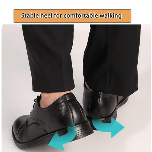 Men Wedding Leather Business Men's Dress Shoes， Comfortable Soft Sole Breathable Pointed Casual Youth Inner Heightening New Shoes4