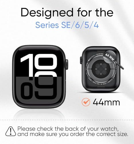 Image of MAGIC JOHN 2 Pack for Apple Watch Series SE /6 /5 /4 44MM Screen Protector, TPU Film for iWatch Series SE /6 /5 /4, HD Transparent, Anti Scratch, Bubble Free