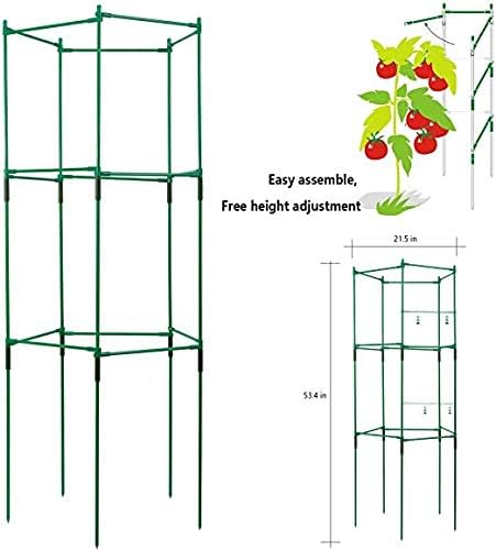 FANSRON Tomato Cage and Supports Deformable Multi-Functional Tomato Trellis Assembled Garden Stakes Climbing Plant Support 2 Pack