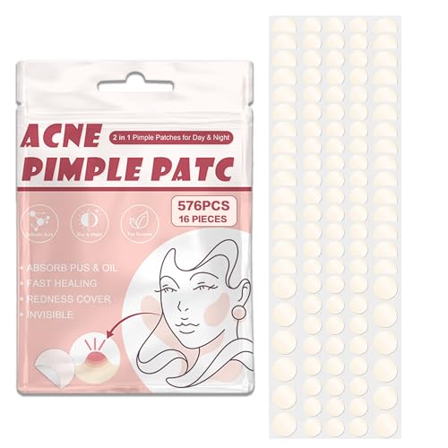 Parches Acne Pimple Patches Aceite De Árbol De Té Y Ácido Salicílico Parches Granos Acne Invisibles Y De Absorción Impermeable Pueden Deshacerse Acné Rápidamente (576 piezas)