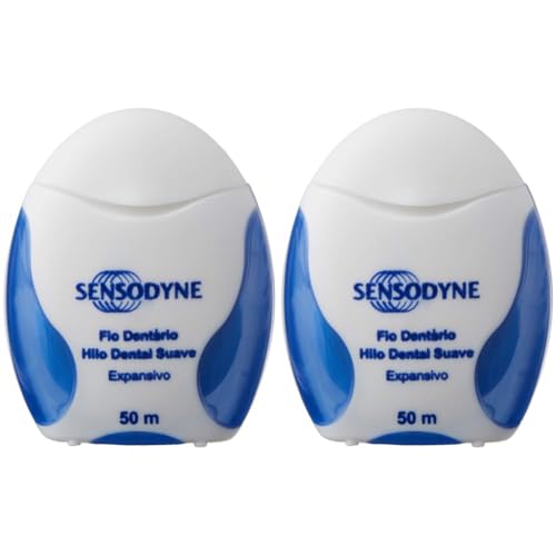 Sensodyne Hilo Dental Suave Expansivo, con Flúor y Sabor a Menta Fresca, Para Personas con Sensibilidad Dental, 50 m (Paquete de 2)