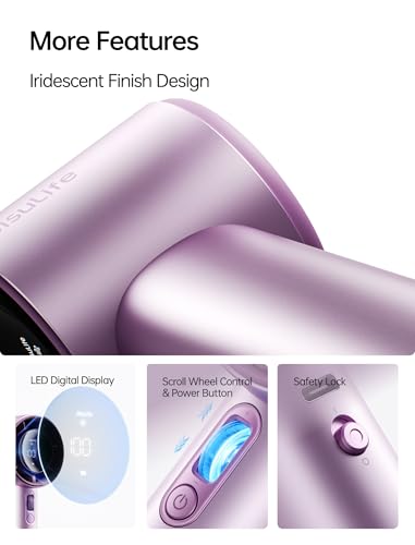Image of JISULIFE Handheld Fan Pro1S - Next-Gen Airflow: Up to 40h Runtime, Electroplated Body - Luxury Shine, 1-100 Speed Scroll Wheel, 5000mAh-Portable Fan for Travel, Gifts for Women Men(Chrome Purple, 1Pc)