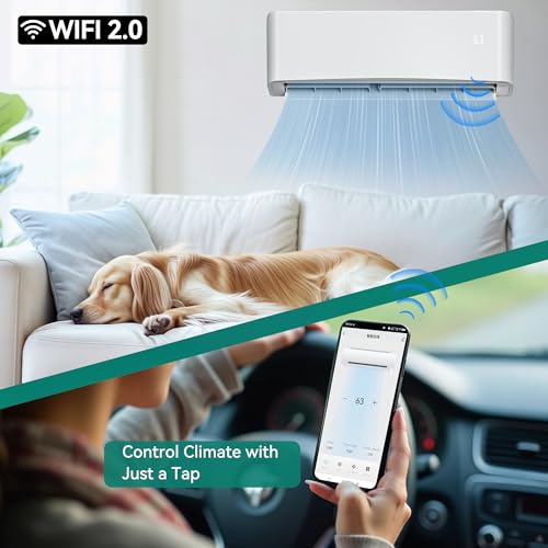 Image of YITAHOME 12000 BTU Mini Split Air Conditioner Heat Pump System, WiFi Enabled 17 SEER2 208-230V Inverter Ductless AC Cool Up to 750 Sq. Ft with Installation Kit, Pre-Charged Condenser, 1 Ton