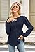 OUGES Womens Maternity Nursing Tops Tie Front Crew Neck Long Sleeve Breastfeeding Shirts Hidden Zipper Business Casual Fall Outfits Pregnancy Must Haves Work Clothes Office Blouse 2025(Navy,S)