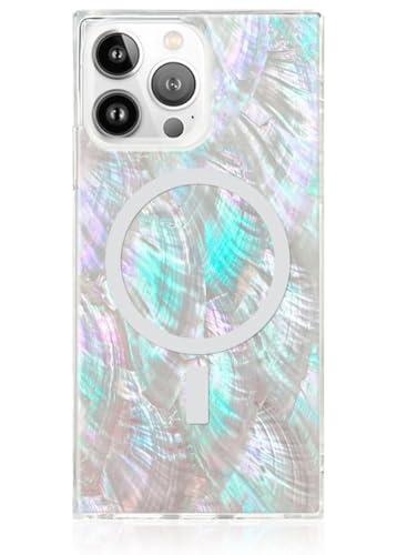 Coque carrée iPhone 15 Pro Max antichoc MagSafe Flaunt protection nacre