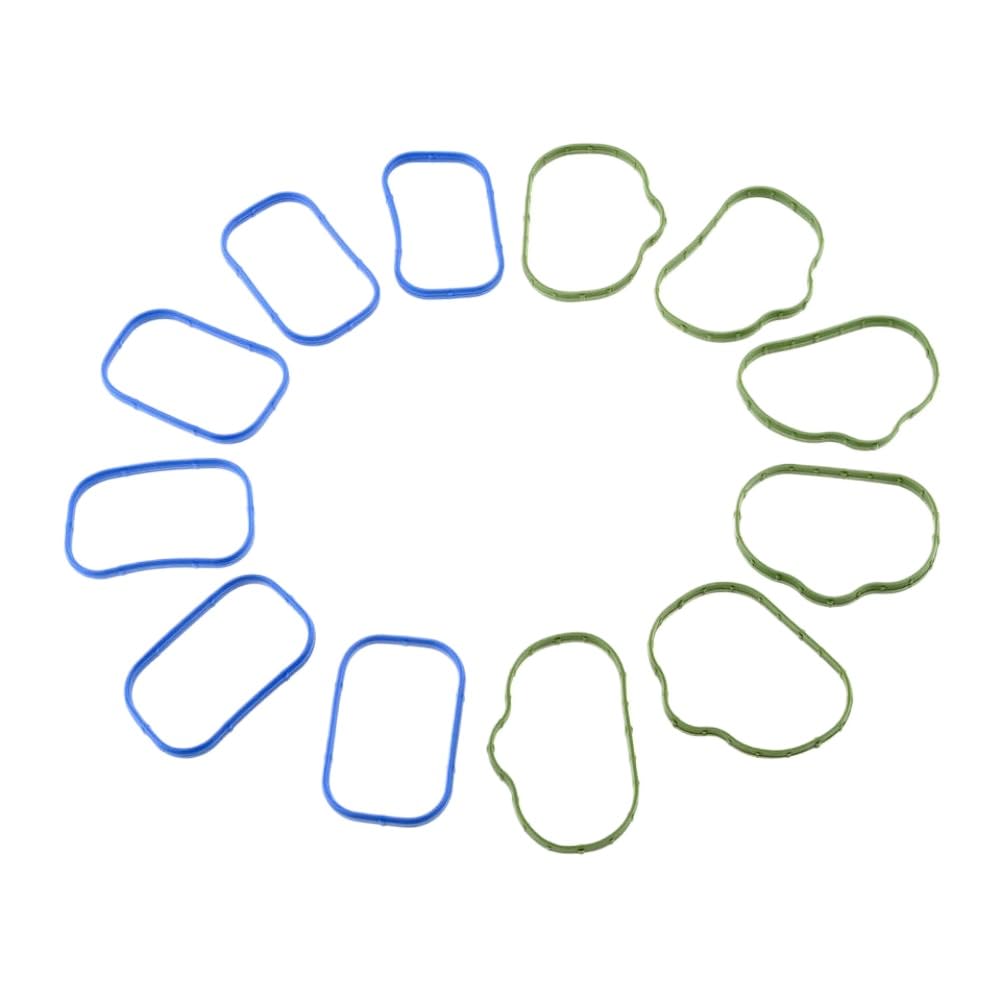 Intake Manifold Gasket Set 12Pcs Lower and Upper Plenum Gasket Compatible with Ram 2011 2012 2013 2014 2015 2016 2017 2018 2019 3.6L 5184562AC 5184331AC
