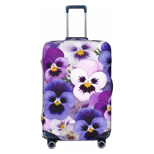 Purple Flower Print Luggage Suitcase Covers Elastic Washable Luggage Protector Luggage Covers For Suitcase