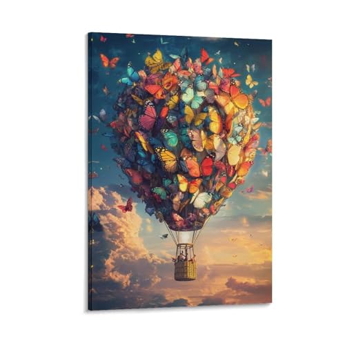 Montgolfière murale en toile 50x75cm pour sublimer la décoration de votre couloir