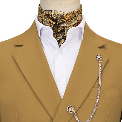 Image of Men's 2 Piece Suit with Metal Clasp Slim Fit Suit Stylish Business Pants Casual Wedding Grooms Tuxedo Suit