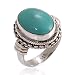 925 Sterling Silver Blue Turquoise Gemstone Oval Rope Braided Edge Vintage Band Ring Size 7