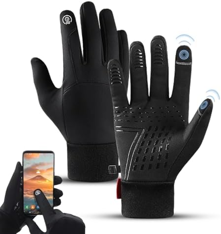 Guantes de Invierno Táctil Impermeable y Cálido - para Ciclismo, ...