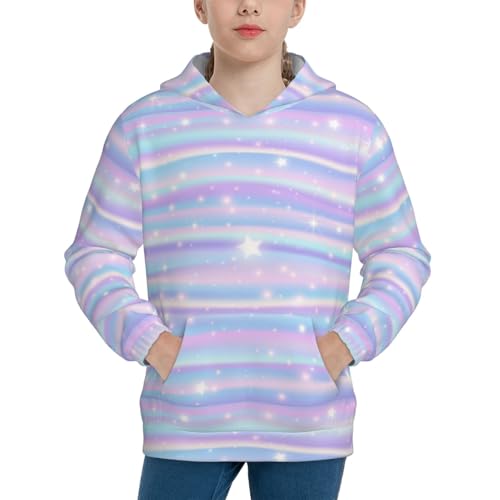 Striped Gradient Kid Hoodies Boys Sweatshirts Girls Pullover with Pocket