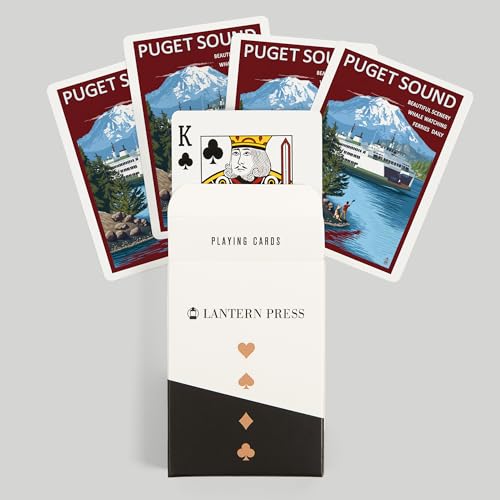 Lantern Press Puget Sound Washington Naipes Poker miniatura 6